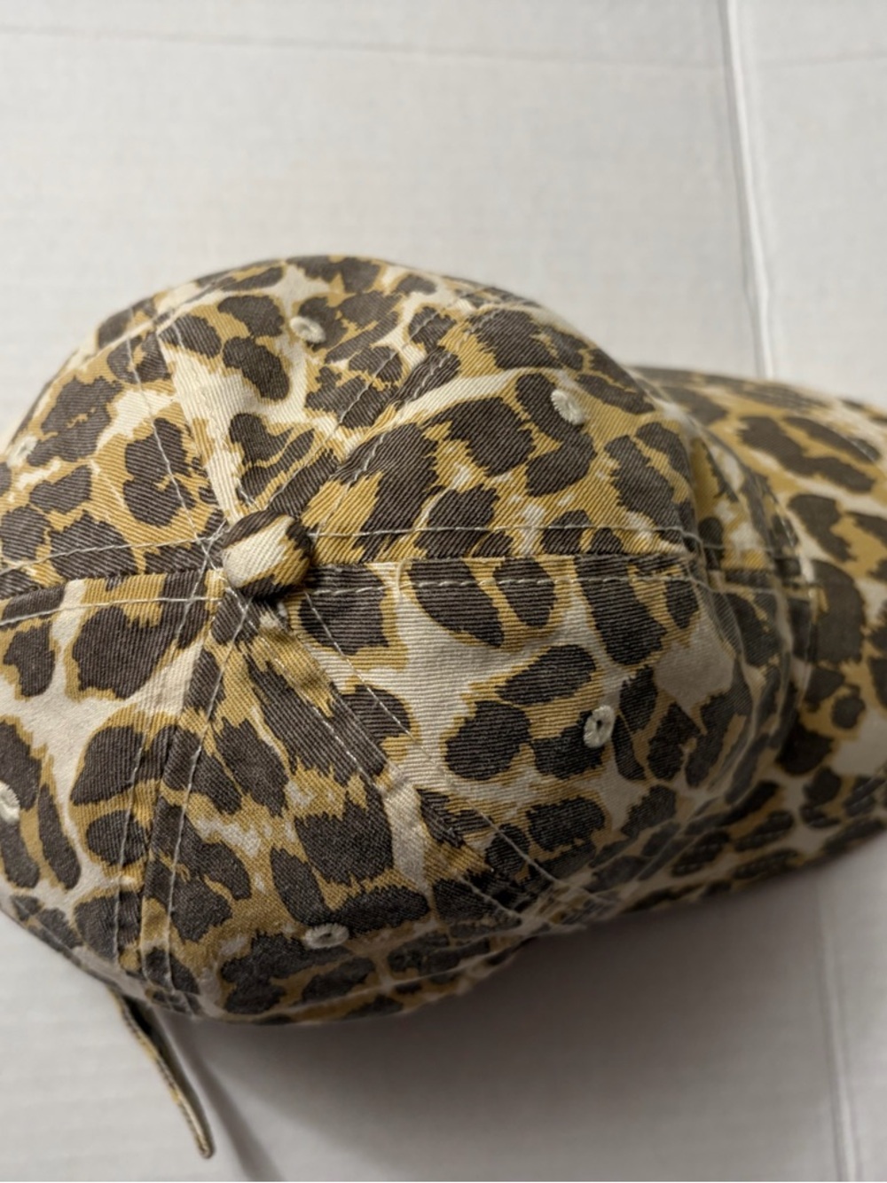 aerie Leopard Print Cap in Cream & Brown - Picture 5 of 8